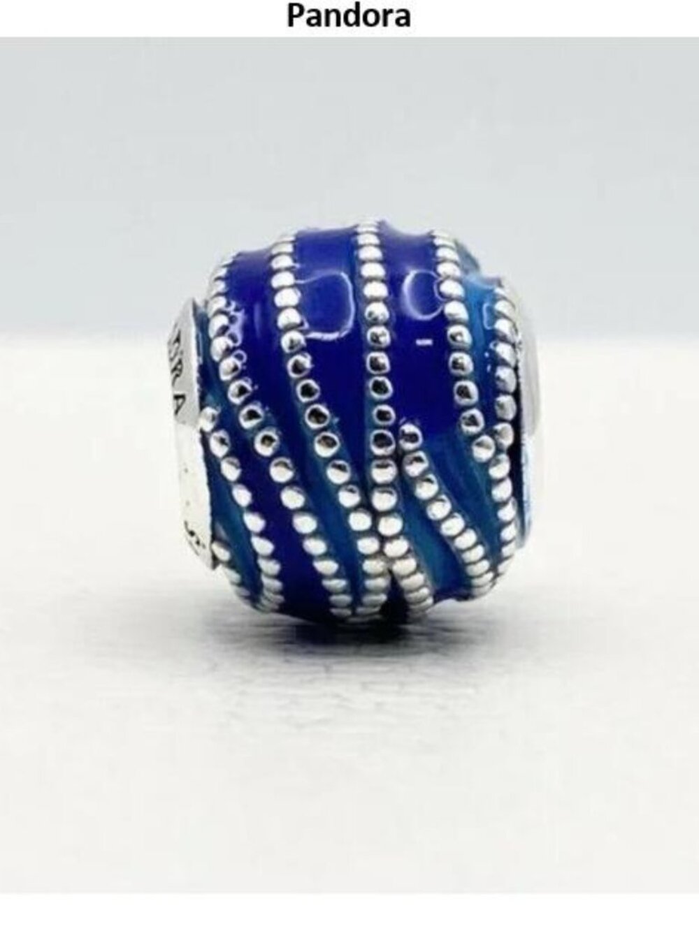 Pandora Blue Silver Beaded Murano Glass Charm